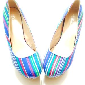 SOLD-Jeans Wedge Heel Shoe